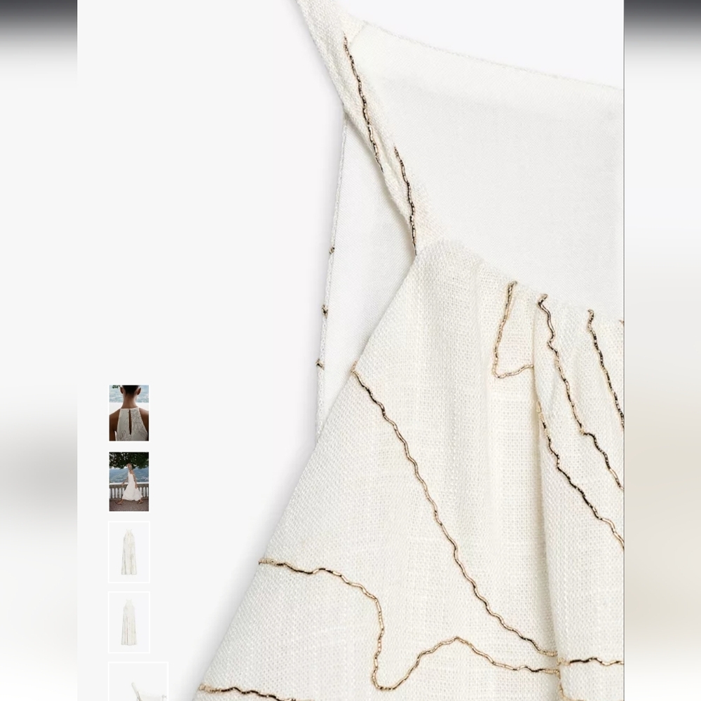 Zara Elegant Cream Halter Midi Dress - Picture 8 of 10